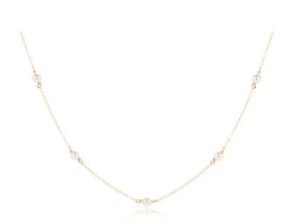 15&quot; Choker Simplicity Chain-4mm  Pearl