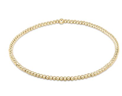 Classic Gold Bead Bracelet, Size: 2mm