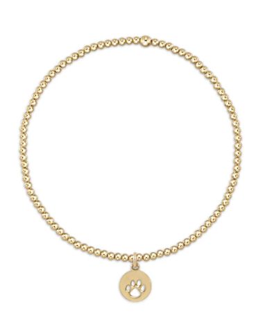 Classic Gold 2mm Paw Print Disc Bracelet