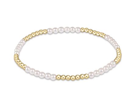 Classic Blissful Pattern 2.5mm Bead Bracelet-3mm Pearl