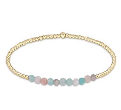 Gold Bliss 2mm Bead Bracelet, Color: Hot Mess