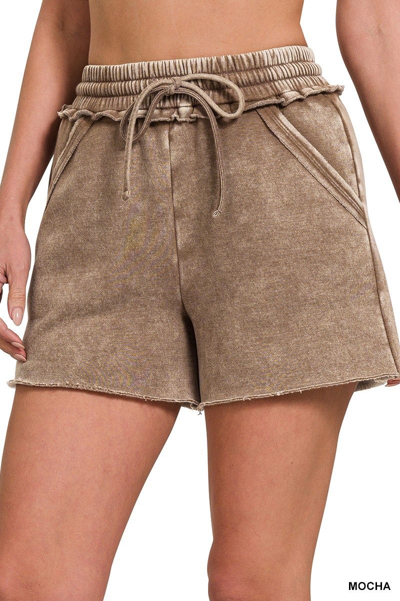 Acid Fleece Shorts, Color: Mocha, Size: Small