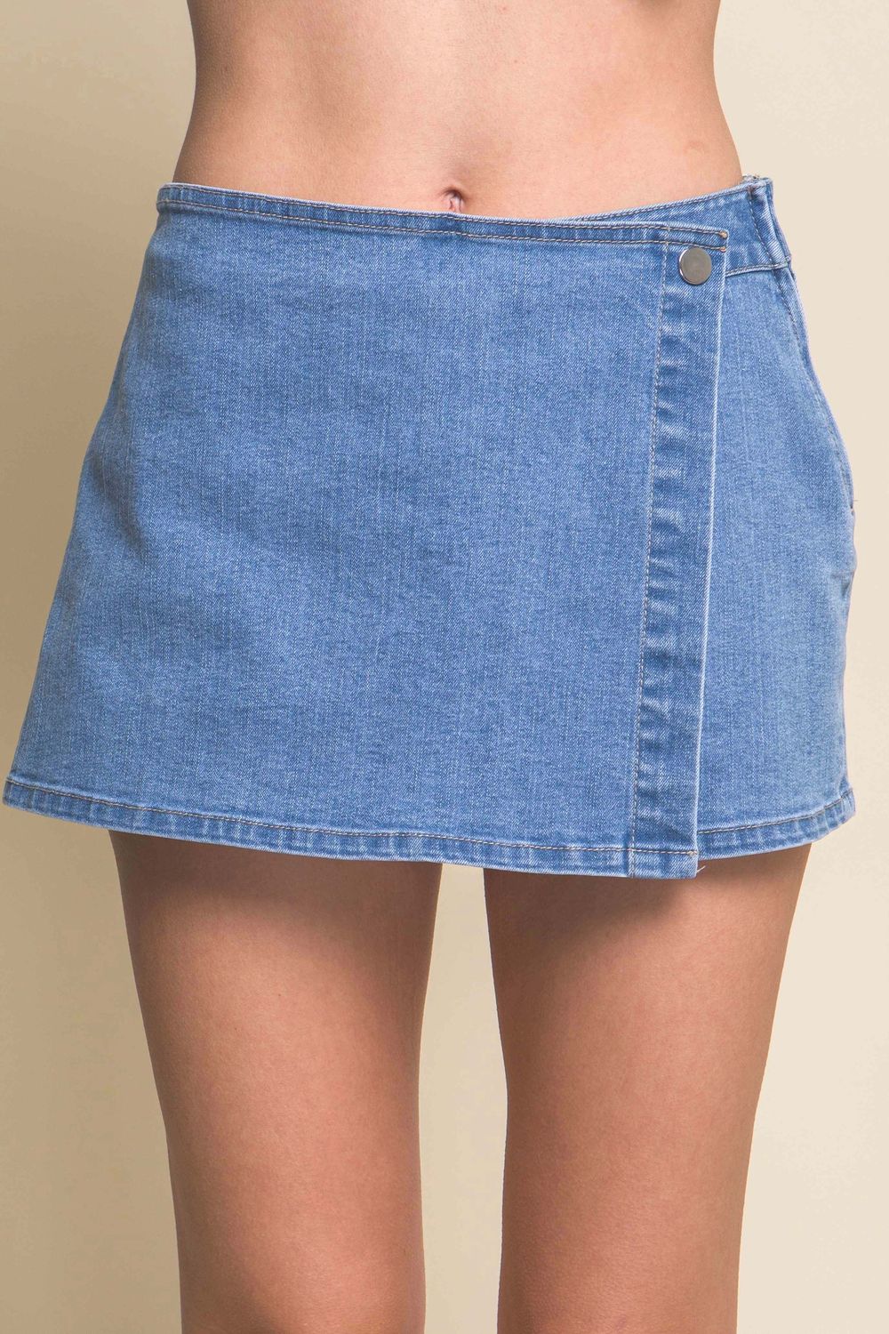 Denim Snap Skort, Size: Small