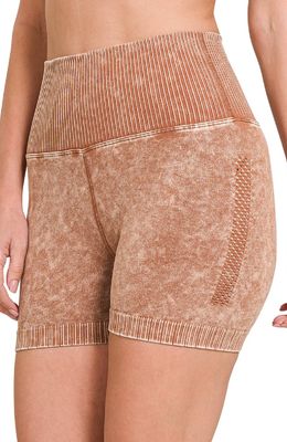 Washed Biker Shorts