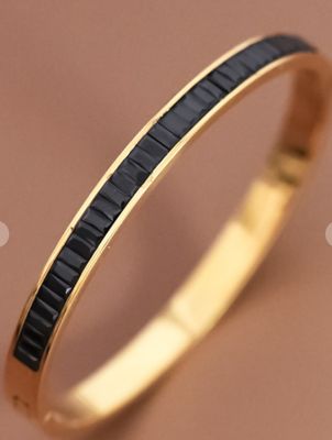 18k Onyx Bangle Tarnish Free