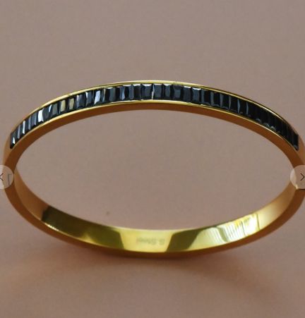 18k Onyx Bangle Tarnish Free