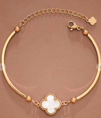 18k Clover Bangle Tarnish Free