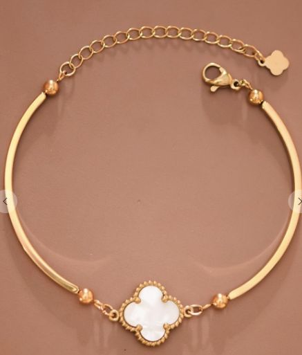 18k Clover Bangle Tarnish Free