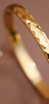 18k Textured Bangle Tarnish Free