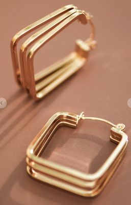 18k Triple Square Tarnish Free