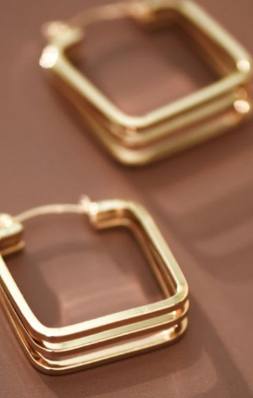 18k Triple Square Tarnish Free