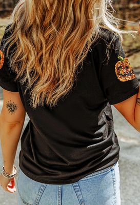 Pumpkin Sequin Tee