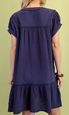 Navy Gauze Dress