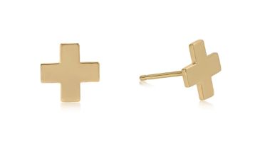 Signature Cross Small Gold Stud