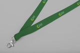 Snap Hook Clip Sublimation Satin Lanyard -Green