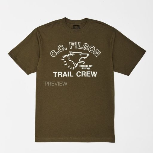 Filson Frontier Graphic T-shirt, Color: Military Olive / Trail, Size: M