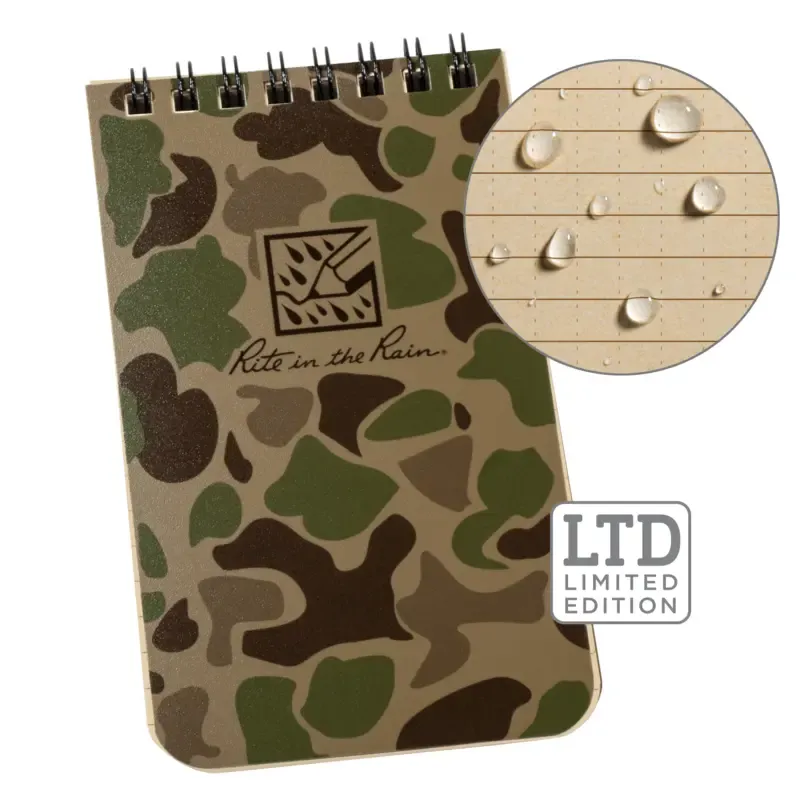 Rite In the Rain 3X5 Top Spiral Notebook Duck/Camo