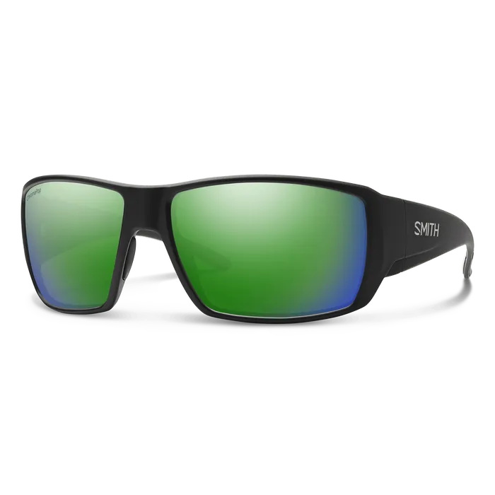 Smith Guide&#39;s Choice Matte Black |ChromaPop Glass Polarized Green Mirror