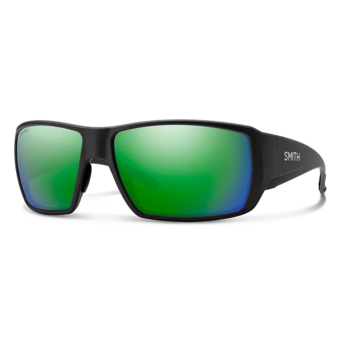 Smith Guide&#39;s Choice XL Matte Black|ChromaPop Glass Polarized Green Mirror