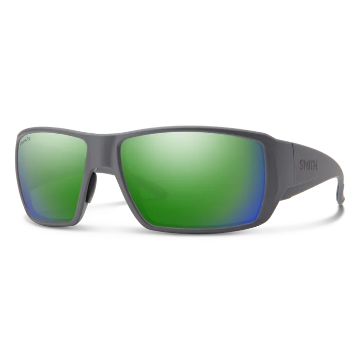 Smith Guide&#39;s Choice XL Matte Cement|ChromaPop Glass Polarized Green Mirror