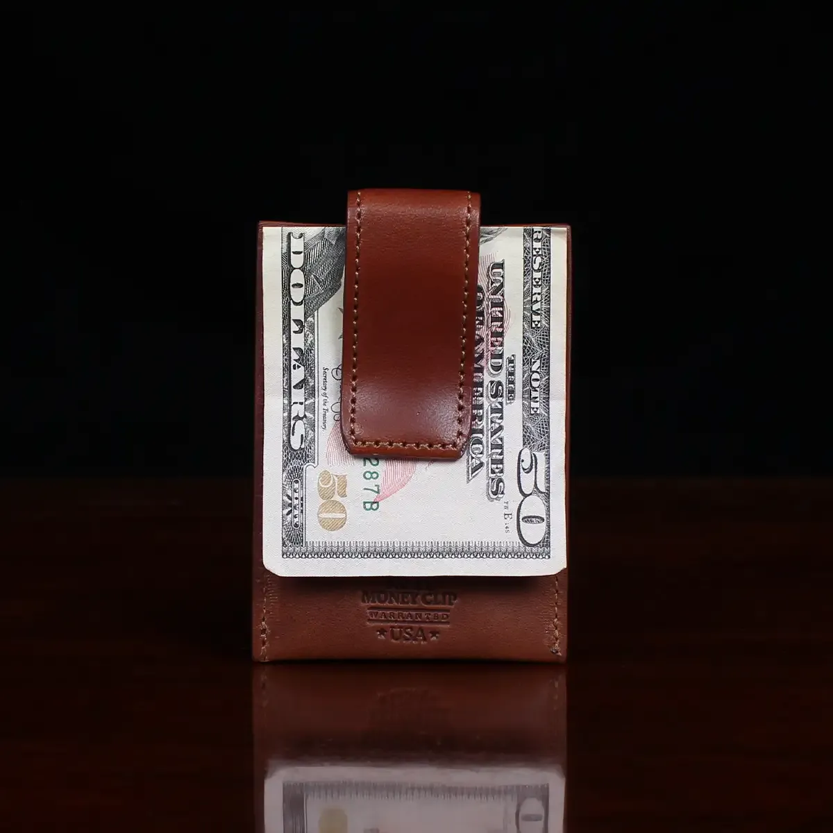 Colonel Littleton No. 11 Money Clip Wallet Vintage Brown