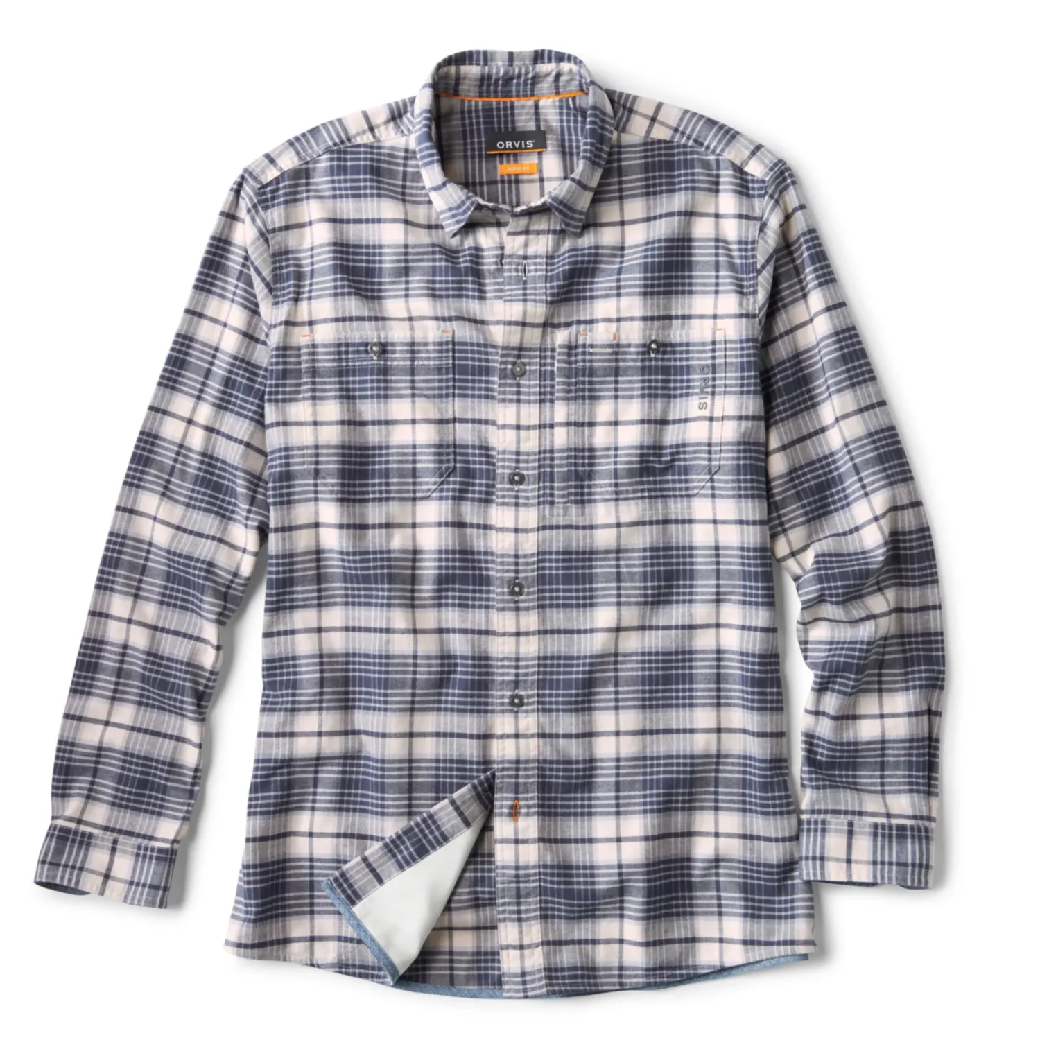 Orvis Flat Creek Tech Flannel, Color: Snow/Carbon, Size: M
