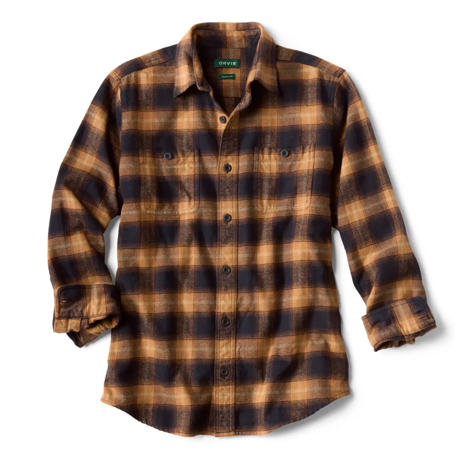 Orvis Perfect Flannel Shirt, Color: Black/Khaki, Size: M