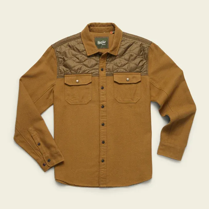 Howler Quintana Quilted Flannel, Color: Teak, Size: M