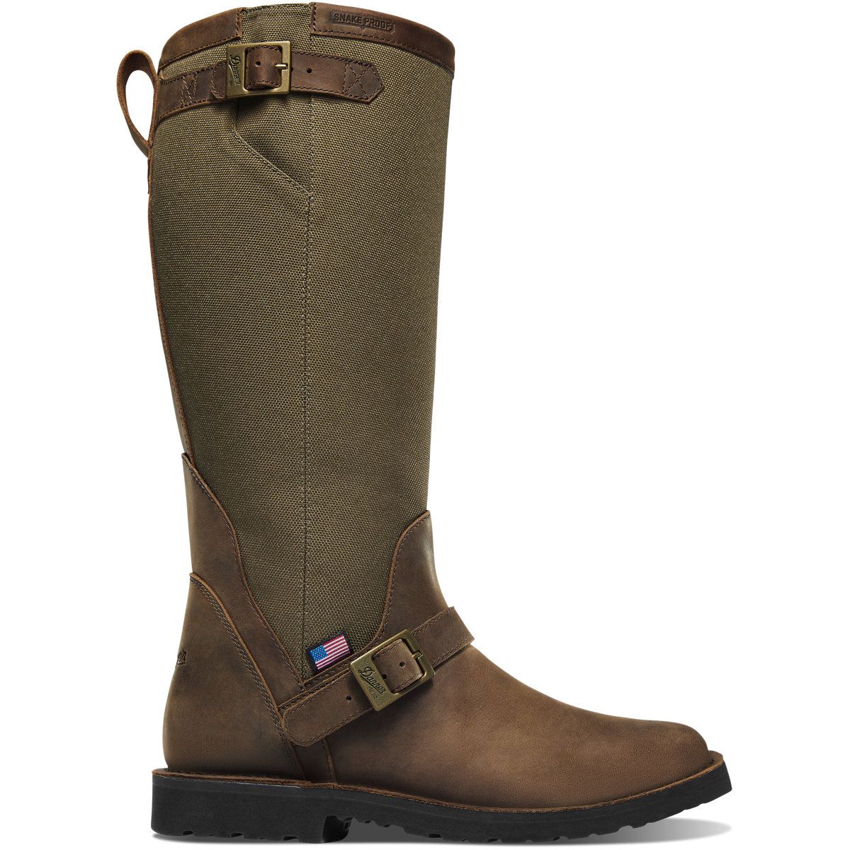 Danner San Angelo Snake Boot 17&quot; Brown Square Toe, Size: 9
