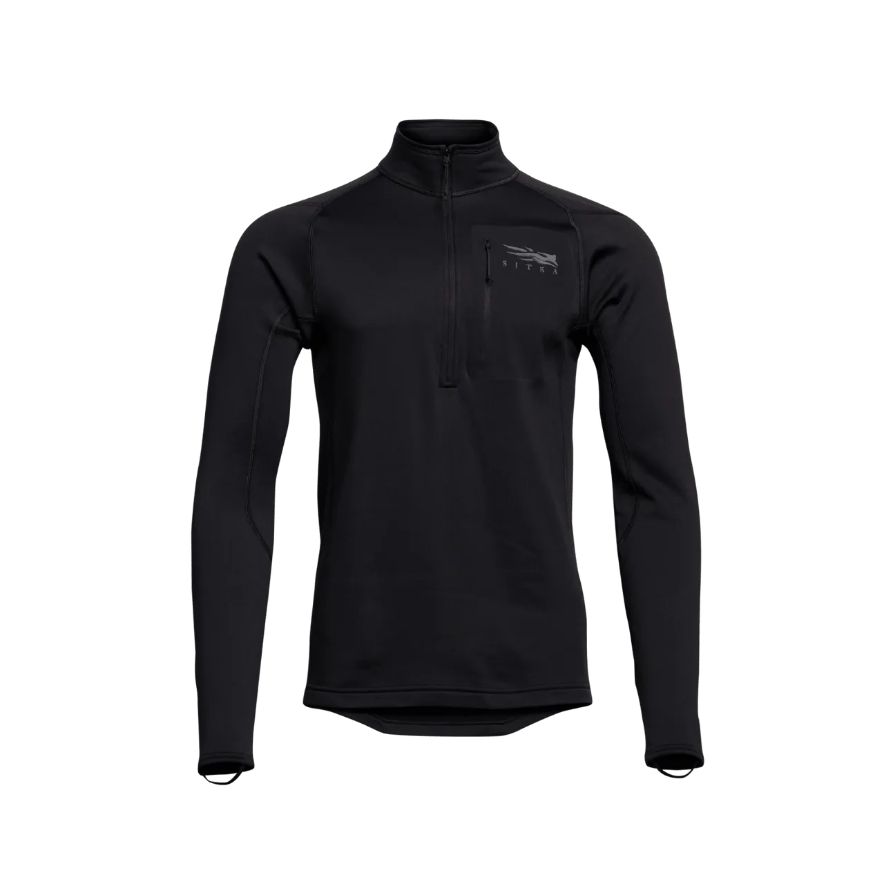 Sitka Core Midweight Zip-T, Color: Sitka Black, Size: M