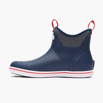 XtraTuf Men&#39;s 6&quot; Ankle Deck Boot Navy/Red