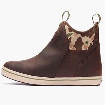 XtraTuf Men&#39;s 6&quot; Ankle Deck Boots Leather Duck Camo