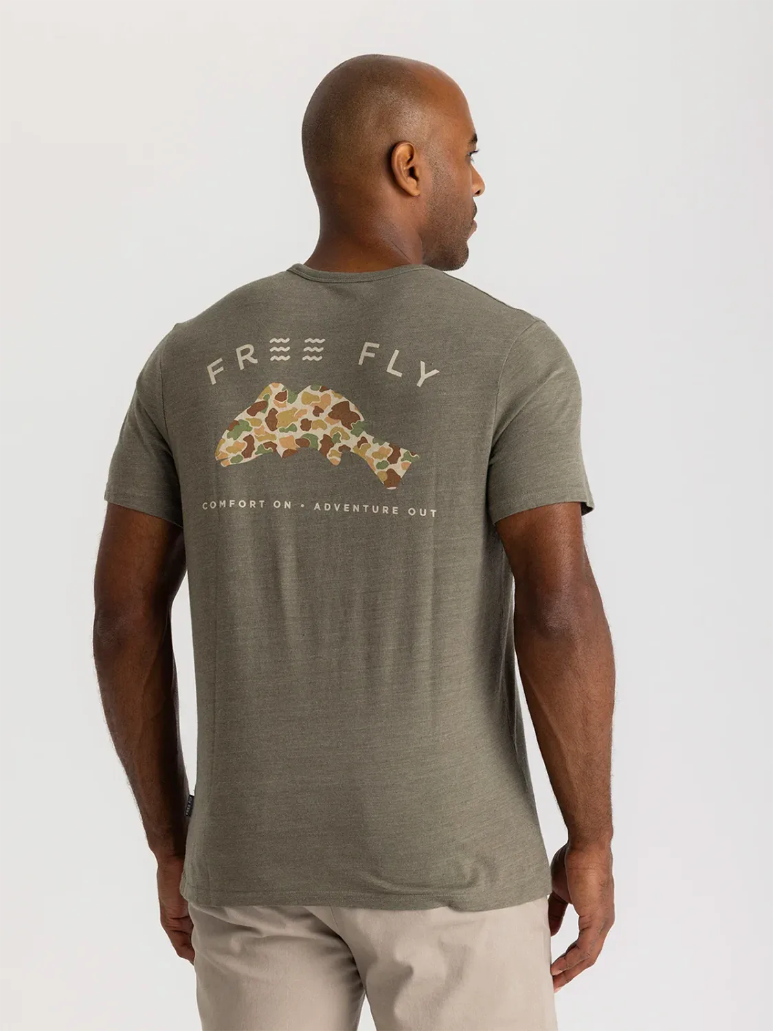Redfish Camo Pocket Tee, Color: Heather Fatigue, Size: M