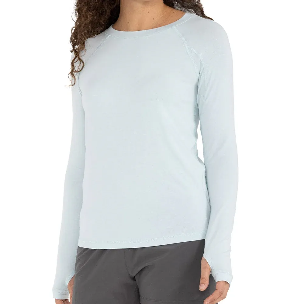 Free Fly Women&#39;s Bamboo Shade Long Sleeve II, Color: Tide Pool, Size: XS