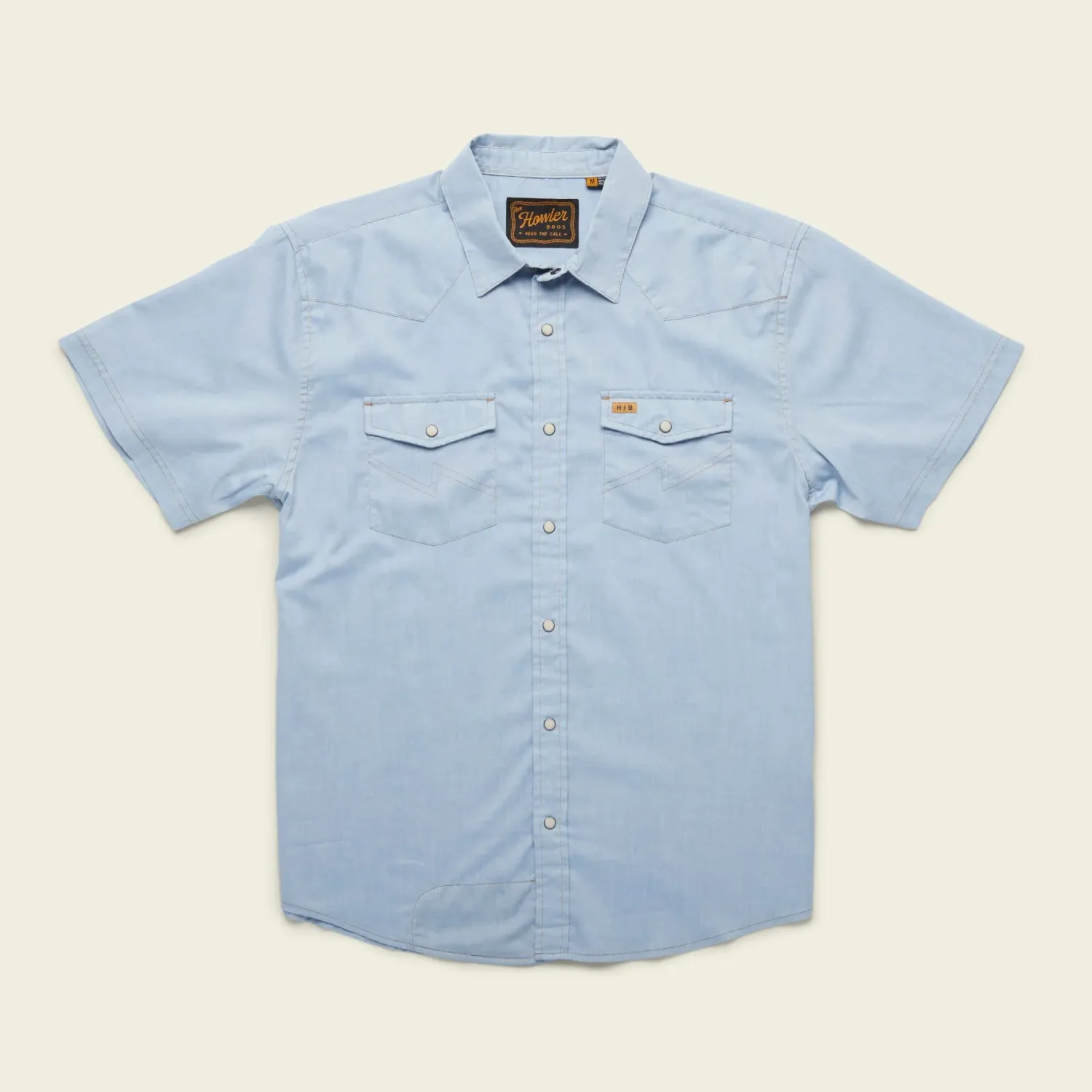 Howler H Bar B Snapshirt, Size: M, Color: Faded Blue Oxford