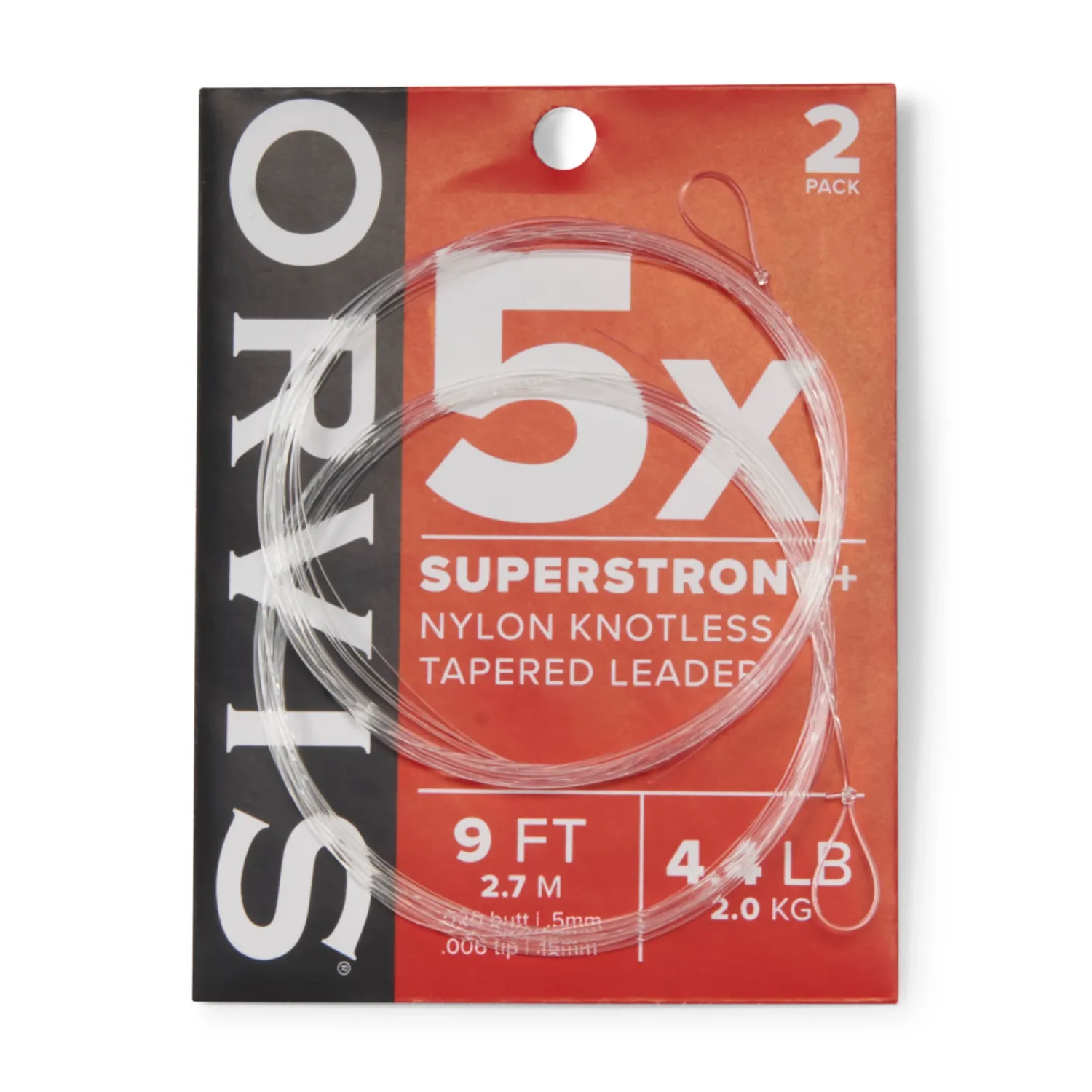 Orvis Super Strong Plus Leaders 2Pk, Size: 9&#39; 4X