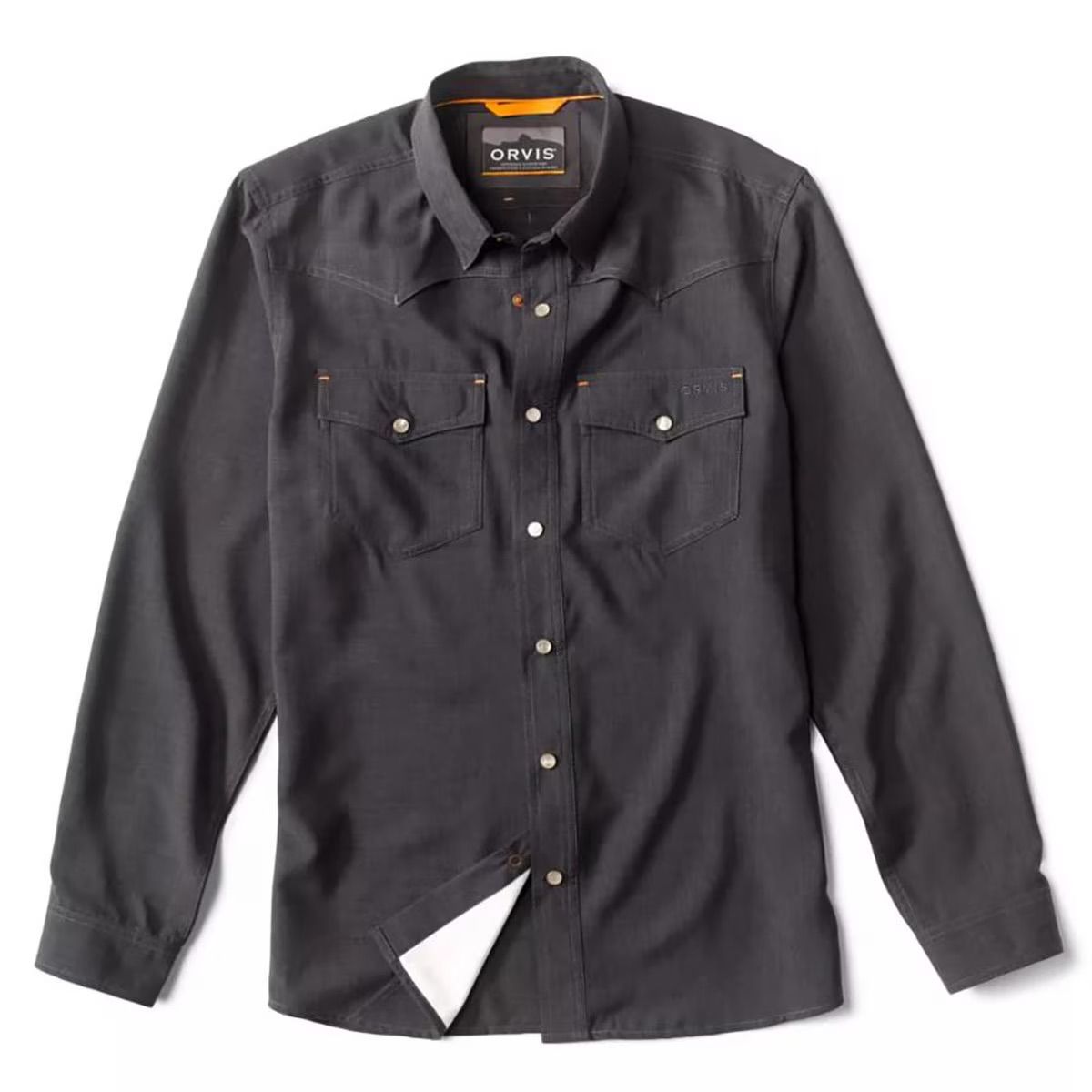 Orvis Tech Chambray Western Shirt Long Sleeve, Color: Black, Size: S