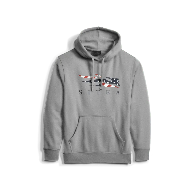 Sitka Icon Flag Pullover Hoody Heather Grey