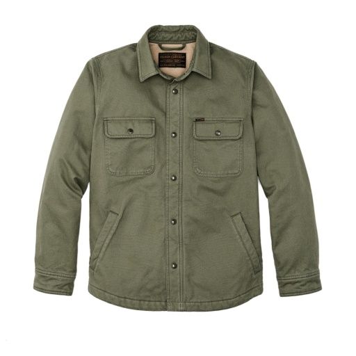 Filson Fleece Lined Jac-Shirt, Color: Service Green, Size: M