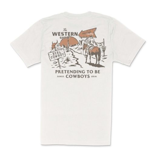 Western Show T-Shirt, Color: Vintage White, Size: XXL