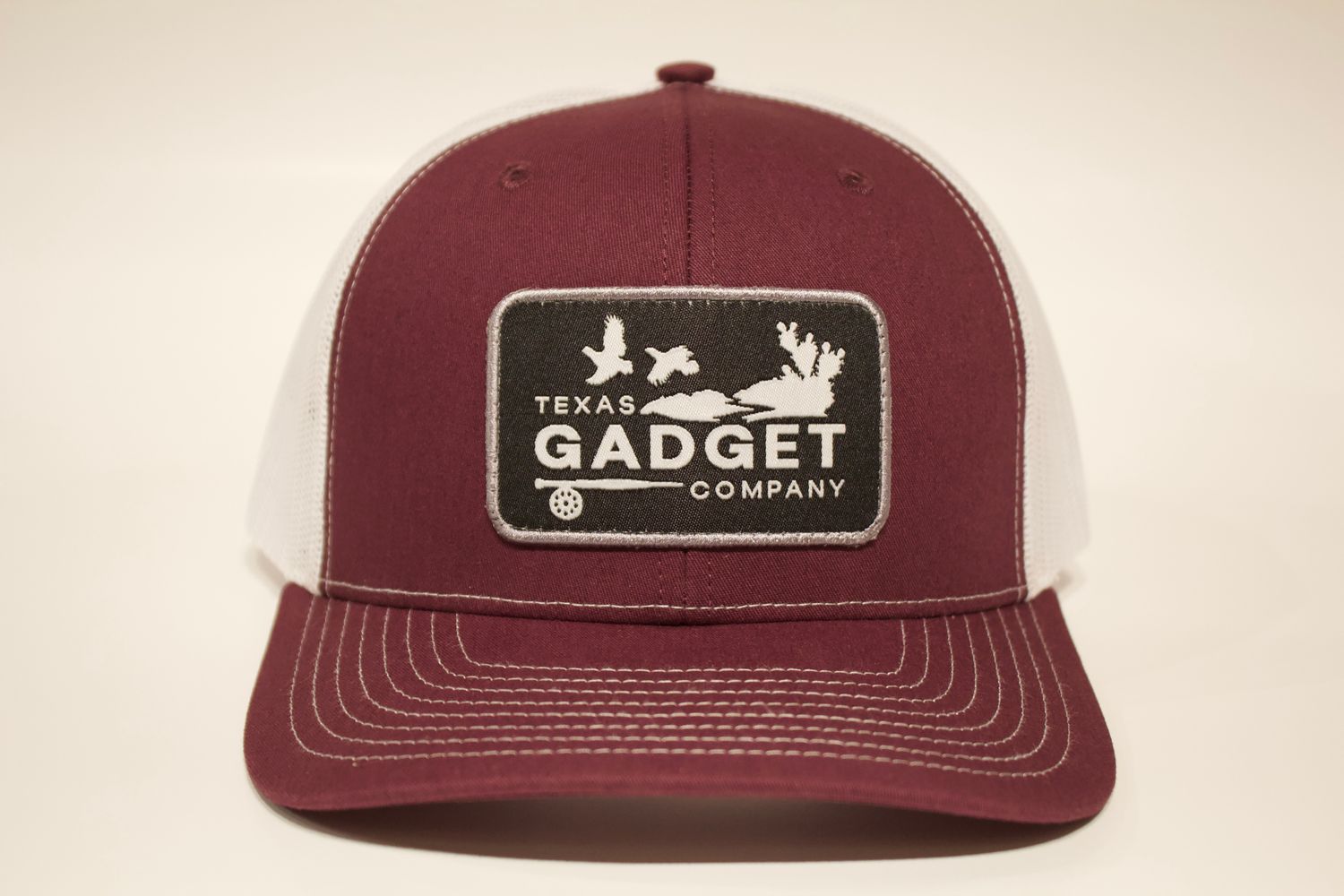 TGC Quail Patch 112 Trucker Mesh Hat Maroon/White