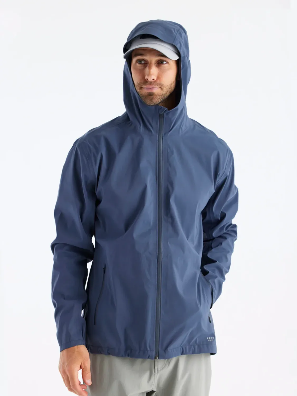 Free Fly Men&#39;s Cloudshield Rain Jacket, Color: Heron Blue, Size: M