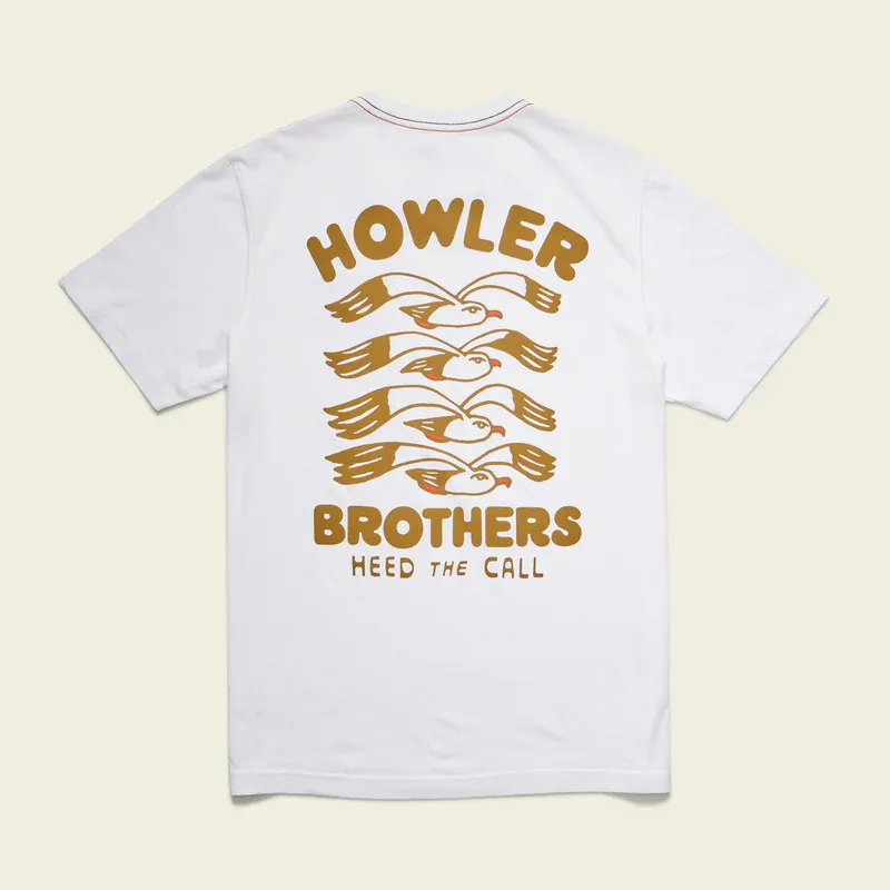 Howler Cotton T-Shirt: Flocka Seagulls: Vintage White
