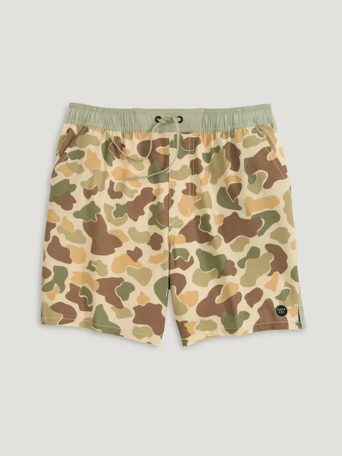 Free Fly Men&#39;s Palmera Elastic Boardshort, Color: Vintage Camo, Size: M