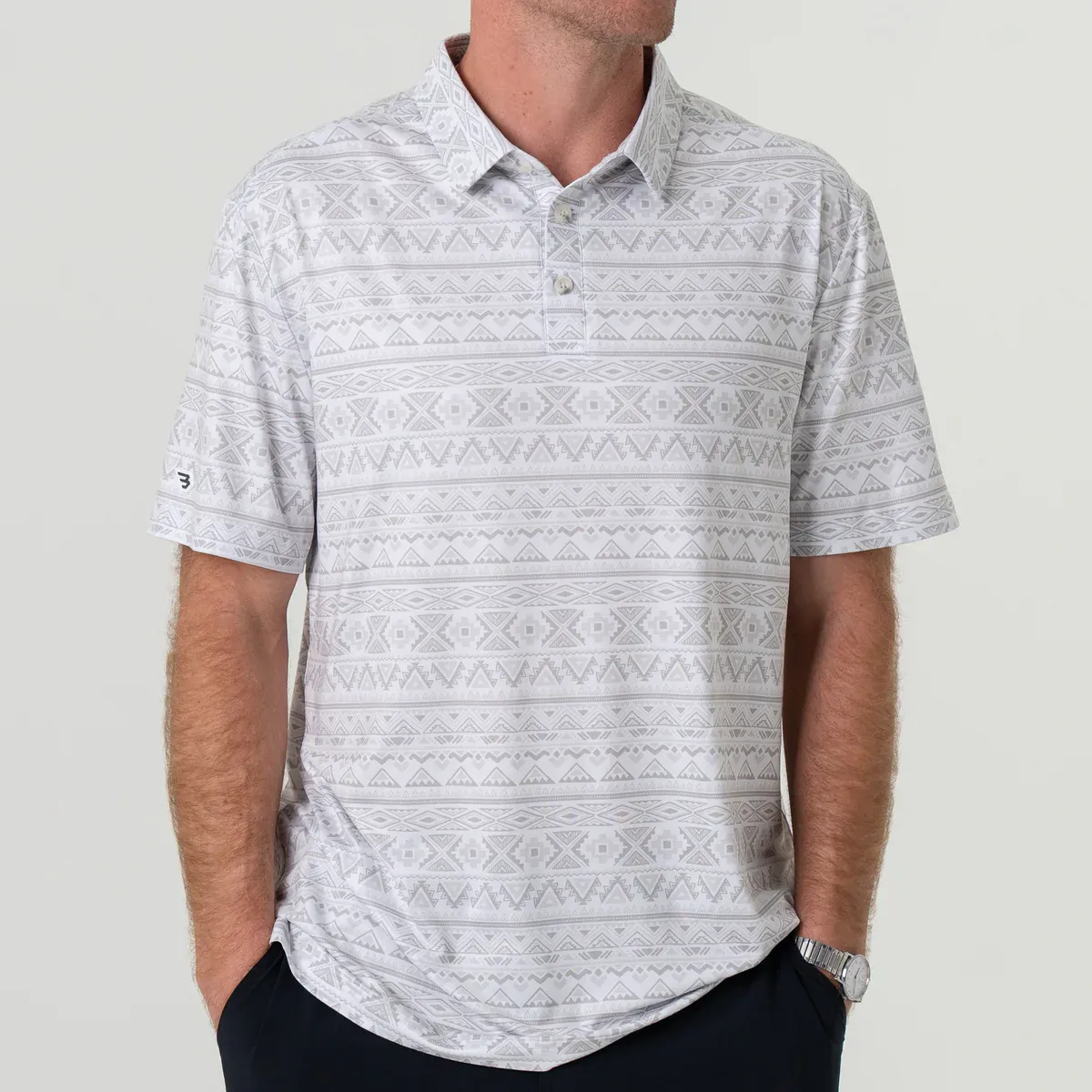 Burlebo Performance Polo - Grey Aztec