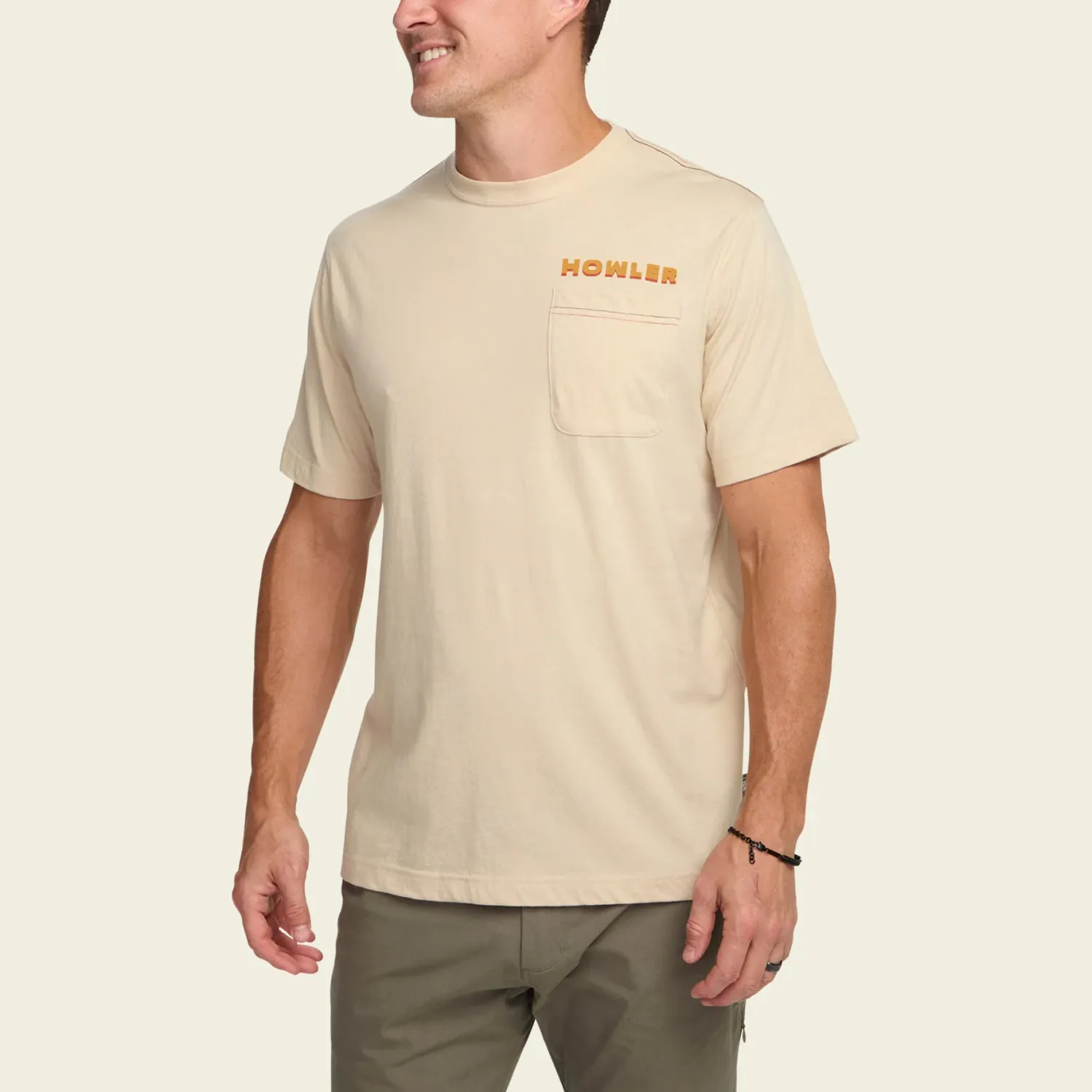 Howler Pocket T-Shirt: Osprey Prey: Sand Heather