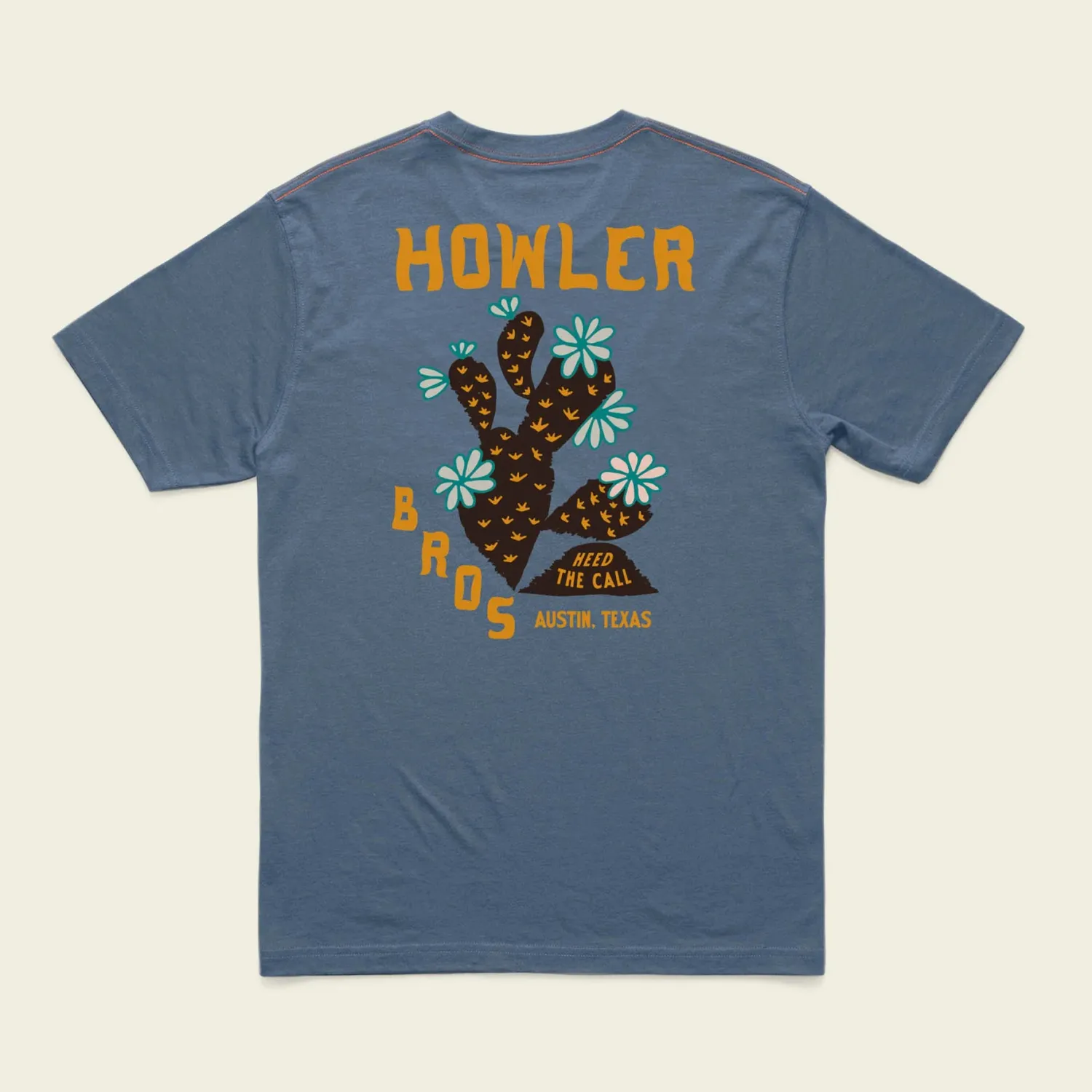 Howler Pocket T-Shirt: Prickly Pear: Blue Horizon