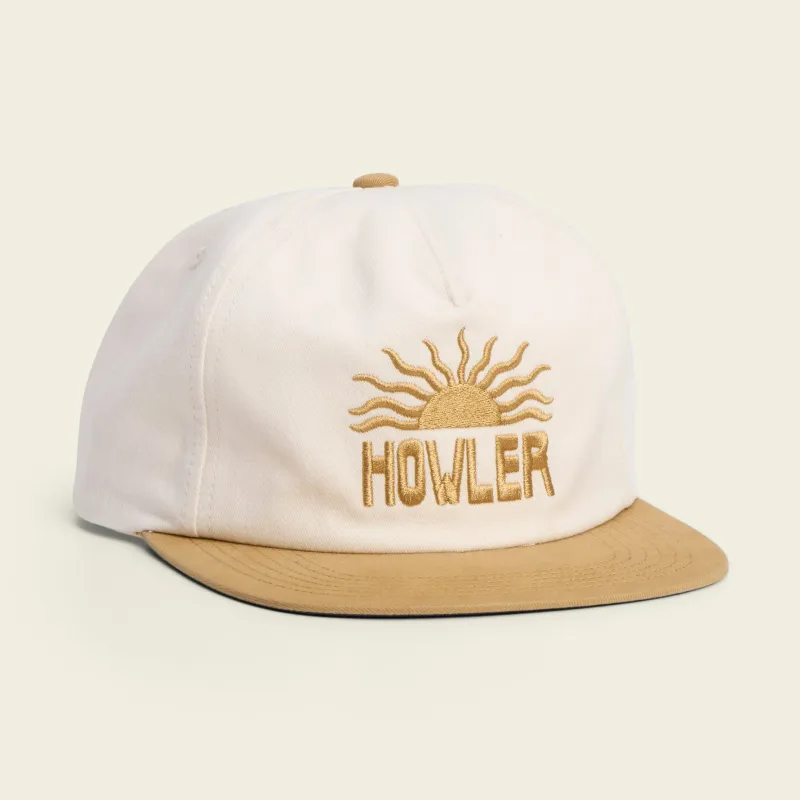 Howler Unstructured Snapback Hat: El Sol: White/Gold