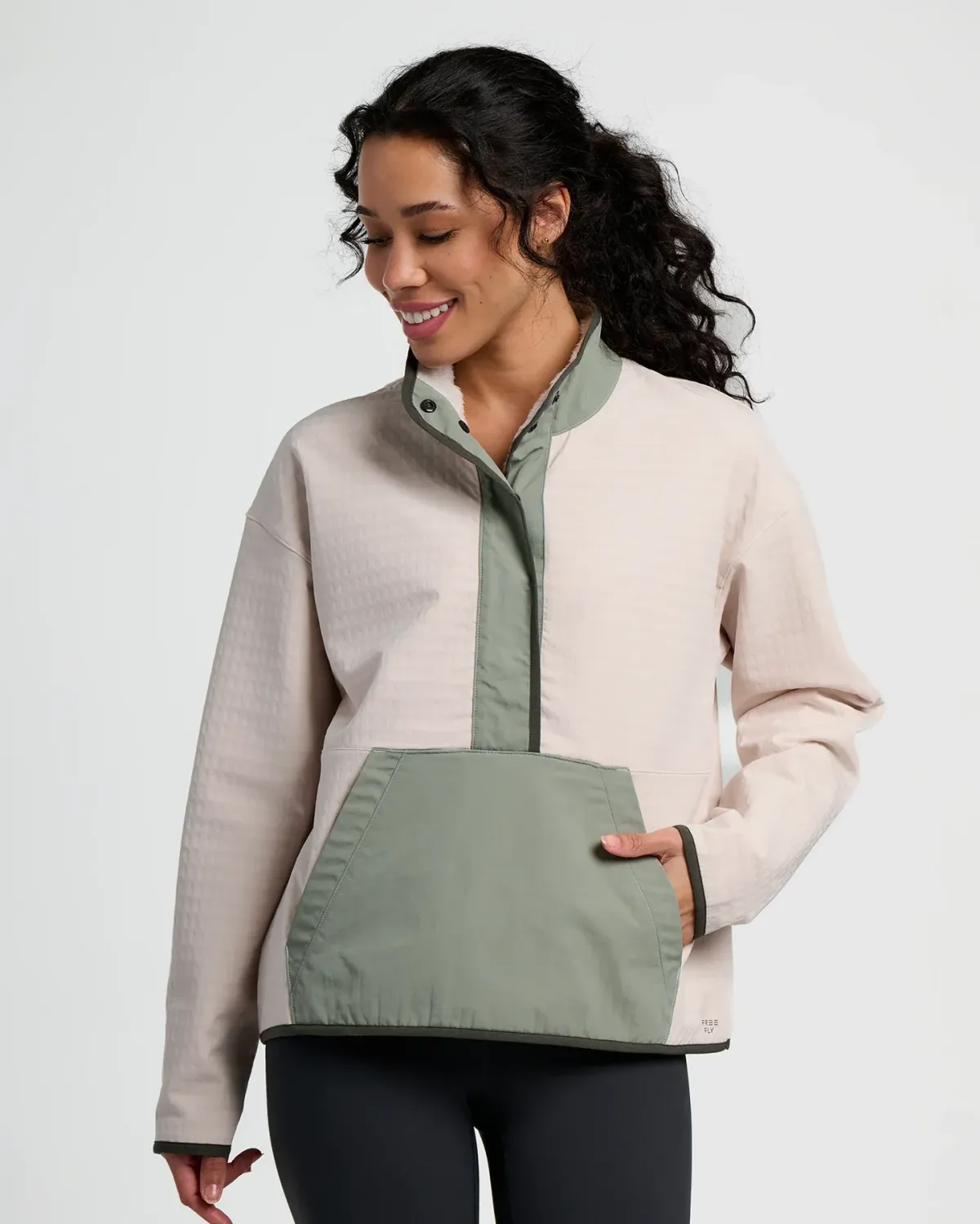 Free Fly Women&#39;s Gridback Fleece Snap Pullover