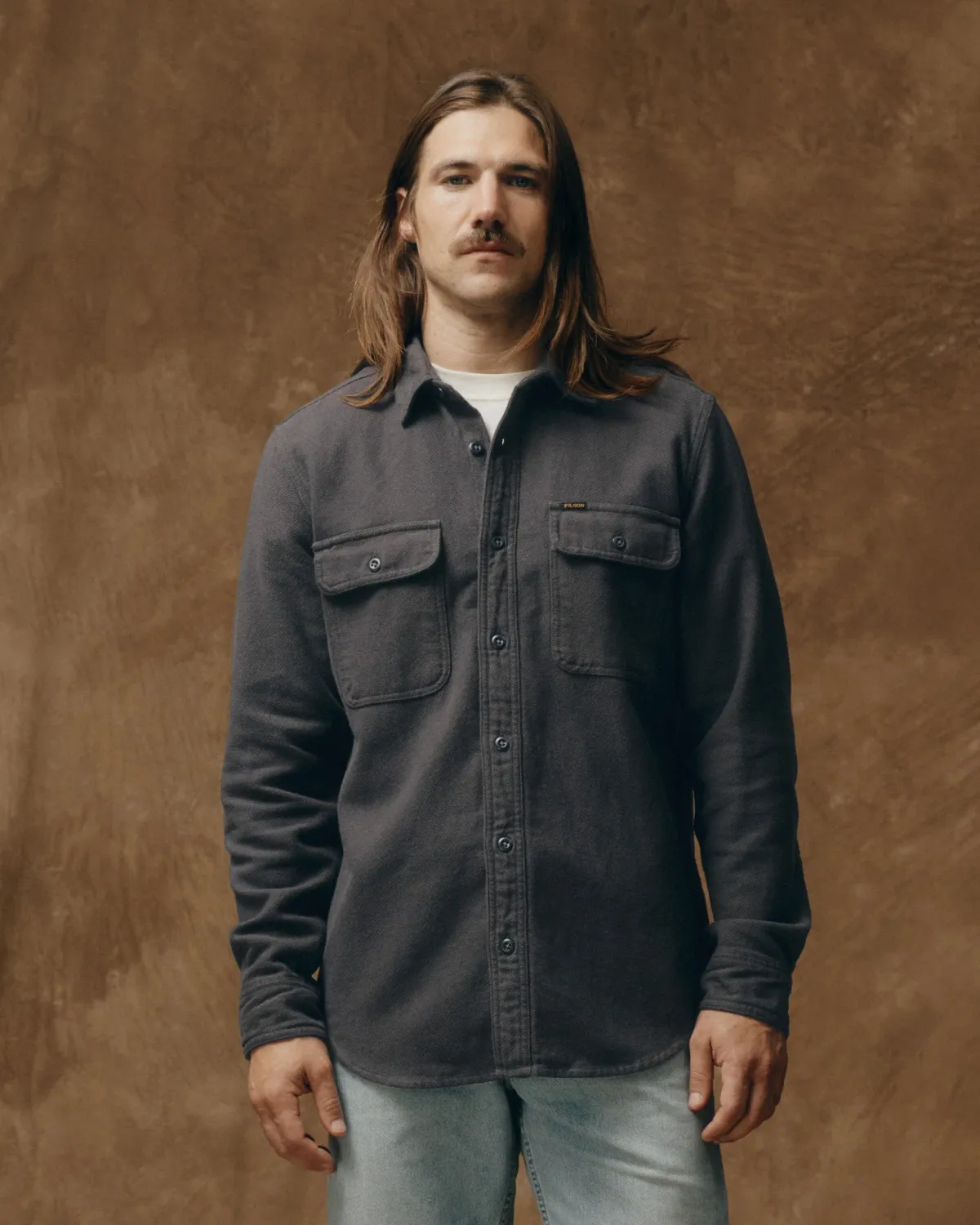Filson Vintage Flannel Work Shirt, Color: Charcoal, Size: M